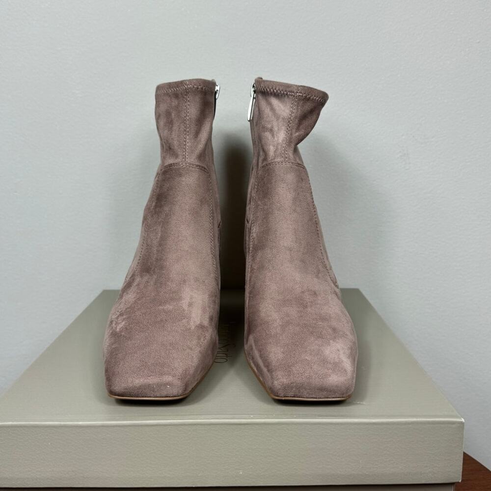 New Franco Sarto Pisa Square Toe Bootie in Heather Faux Suede Women's Size 9 - Picture 2 of 8